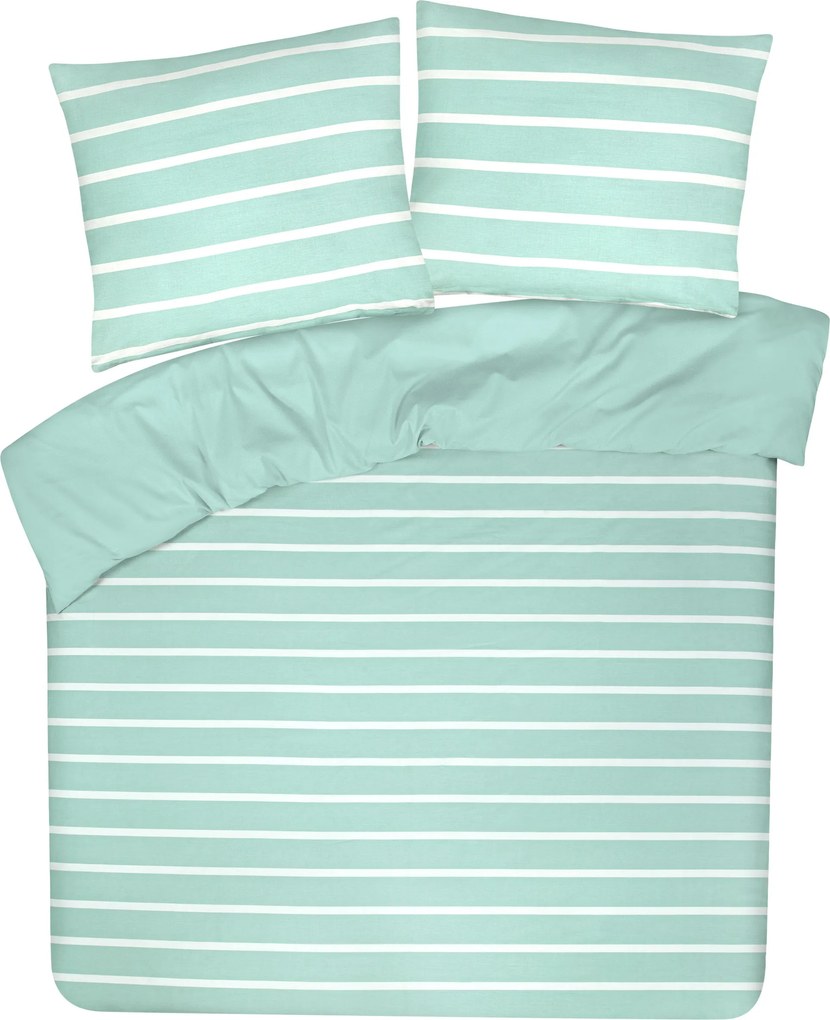 Dekbedovertrek My Design - 100% katoen - 140x200 - streep aqua