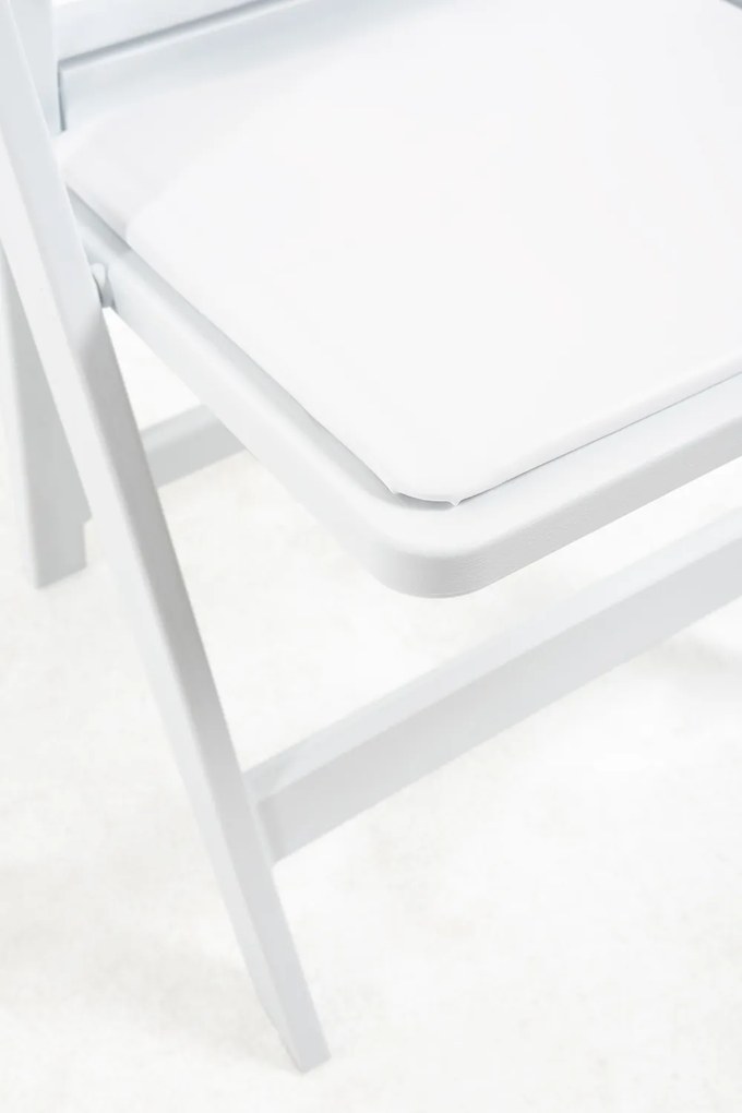 Pak 4 opvouwbare Gala stoelen met kussen met houteffect
