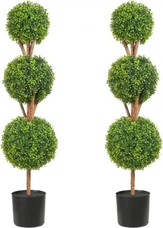 VEVOR Buxusbol Kunstmatig 122 cm hoog Tuindecoratie Buxus in Bloempot. Kunstmatig Buxusbol. Kunstplant gemaakt van PE, Hout, PP. Inclusief 2 decoratieve LED-lampjes en 10 reservebladeren.