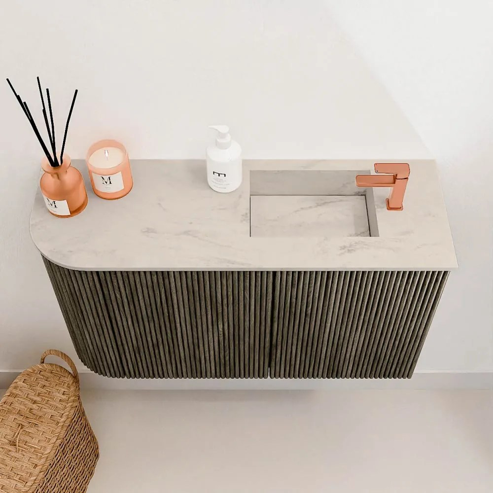 Mondiaz Joya DLux 70cm toiletmeubel ronding links shadow met wastafel faye rechts 1 kraangat opalo