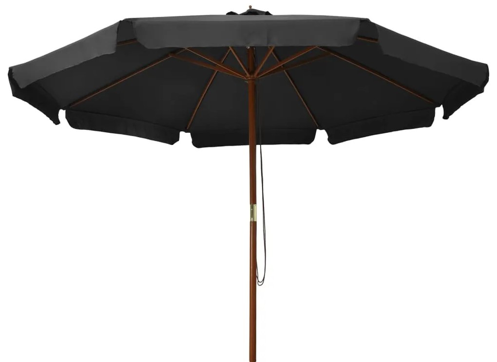 vidaXL Parasol met houten paal 330 cm antraciet