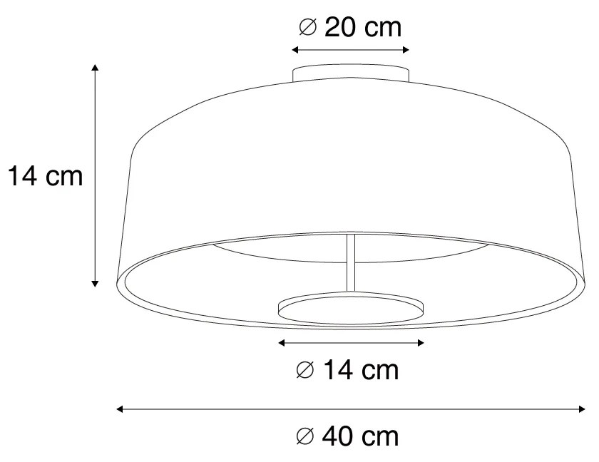 Moderne plafondlamp groen met gouden binnenkant incl. LED 3-staps dimbaar - Bredow Modern rond Binnenverlichting Lamp