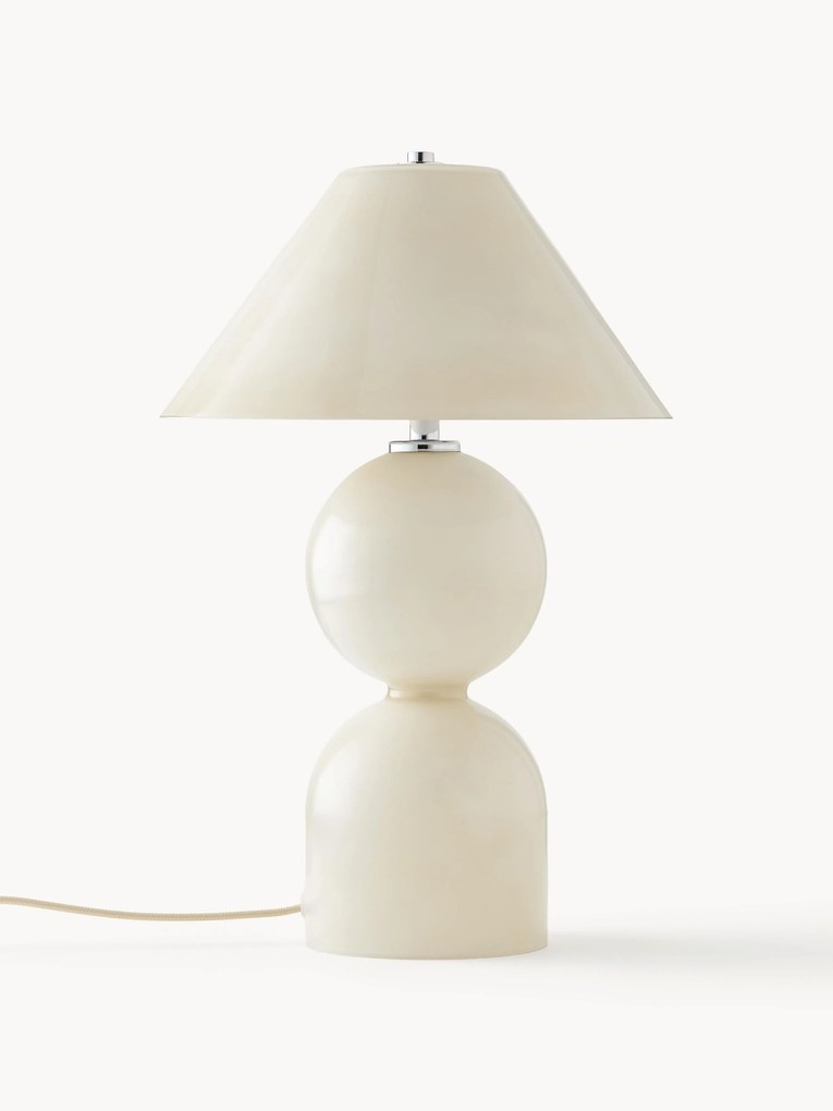 Glazen tafellamp Danielle met verstelbare lampenkap, H 41 cm