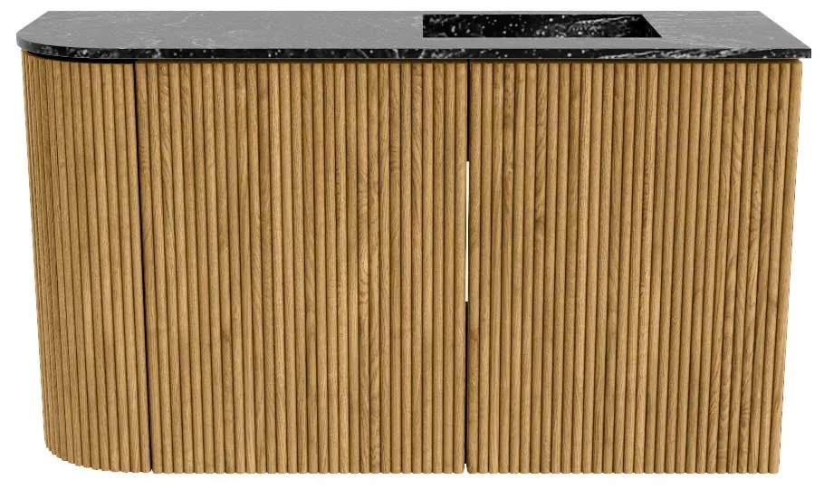 Mondiaz Joya DLux 70cm toiletmeubel ronding links oak met wastafel faye rechts 1 kraangat lava