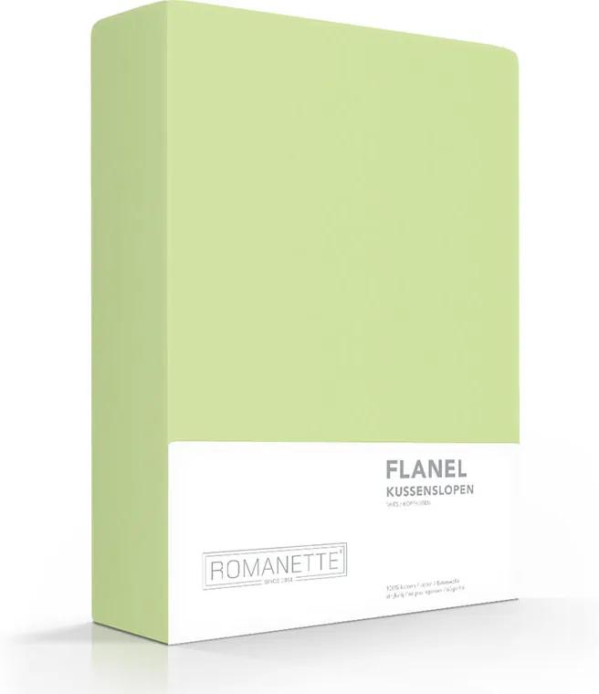 Romanette 2-PACK: Kussenslopen Verwarmend Flanel - 65 x 65 cm - Groen