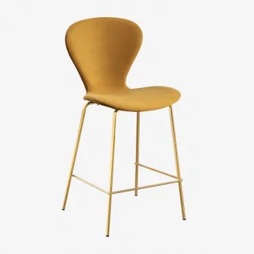Pak Van 4 Uit Hoge Krukken ↑65 Cm & Goud & Fluwelen Mustard & Fluwelen - Sklum