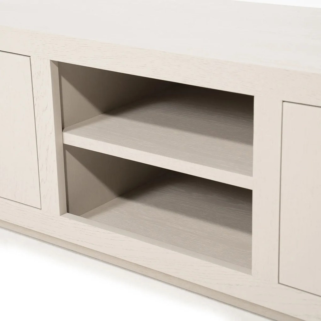 Tv-meubel Taupe Eiken 200 Cm - 200x42x45cm.