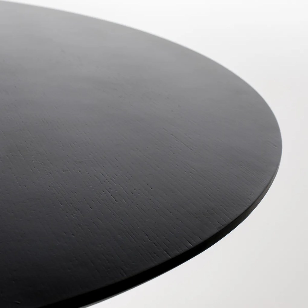Zuiver Pilar Black Ronde Design Eettafel Zwart - 100 X 100cm.