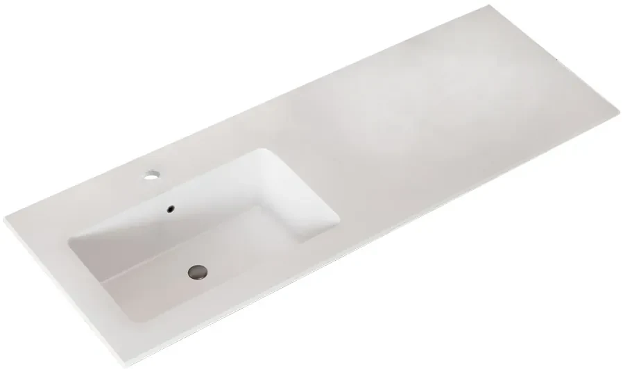 Muebles Avila badmeubel ribbelfront 120cm zwart mat met wastafel links met kraangat
