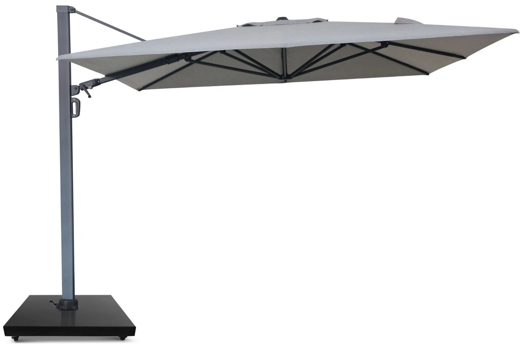 Zweefparasol 3x3.5m S2 Excellent (incl. voet + hoes) Grijs-antraciet Camello Luna