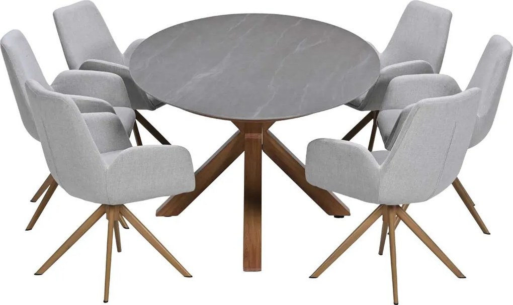 Garden Impressions Amalia tuinset draaibaar 7-delig - Scot tuintafel 230x115 cm