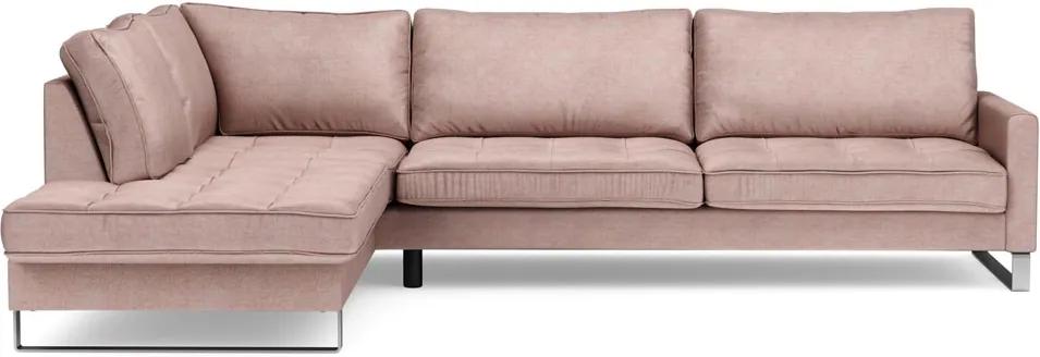 Rivièra Maison - West Houston Corner Sofa Chaise Longue Left, velvet, blossom - Kleur: roze