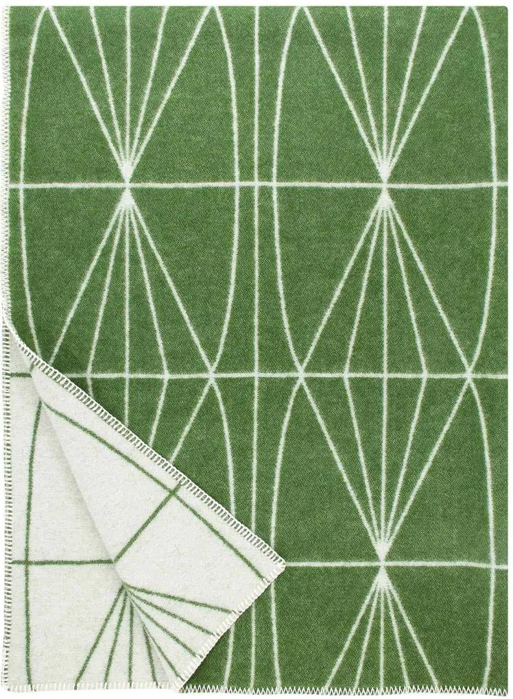 Plaid wol: groen met witte lijnen