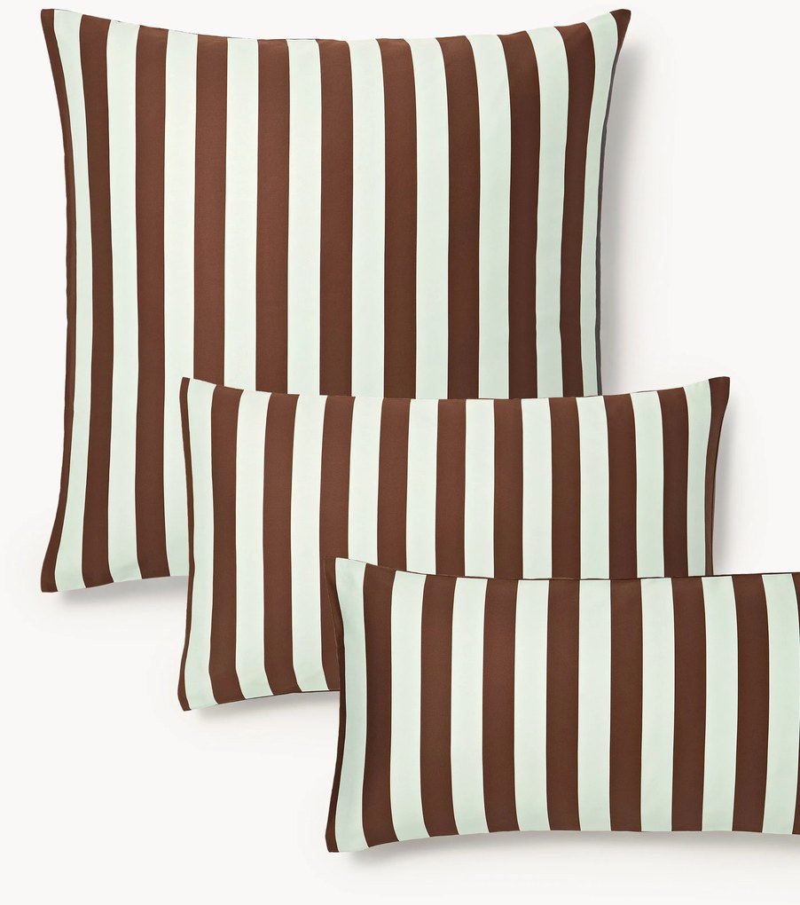 Gestreepte katoenen satijnen kussensloop Zani