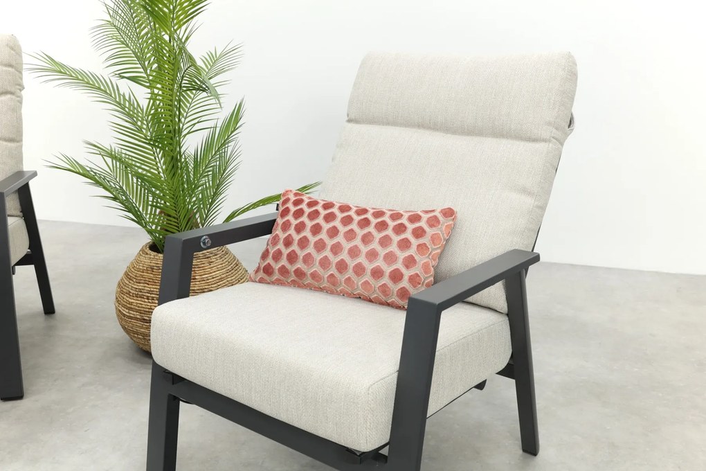 Lagos/Milford stoel-bank loungeset 4-delig verstelbaar