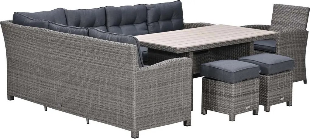 Garden Impressions Jaru lounge dining set 6-delig links - light teak vironwood