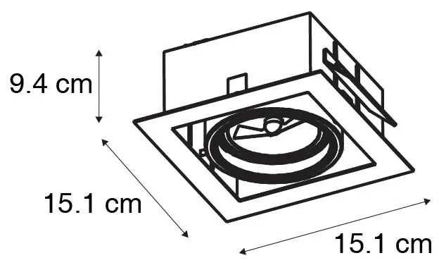 Moderne inbouwspot zwart verstelbaar - Oneon 70