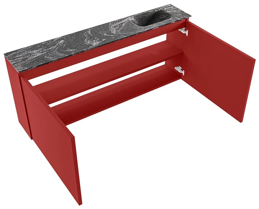 Mondiaz Ture DLux toiletmeubel 120cm fire met wastafel lava rechts met kraangat