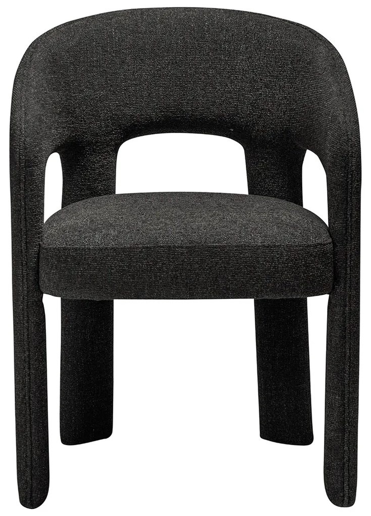 Dan-Form Splendor Gestoffeerde Eetkamerstoel Zwart Boucle