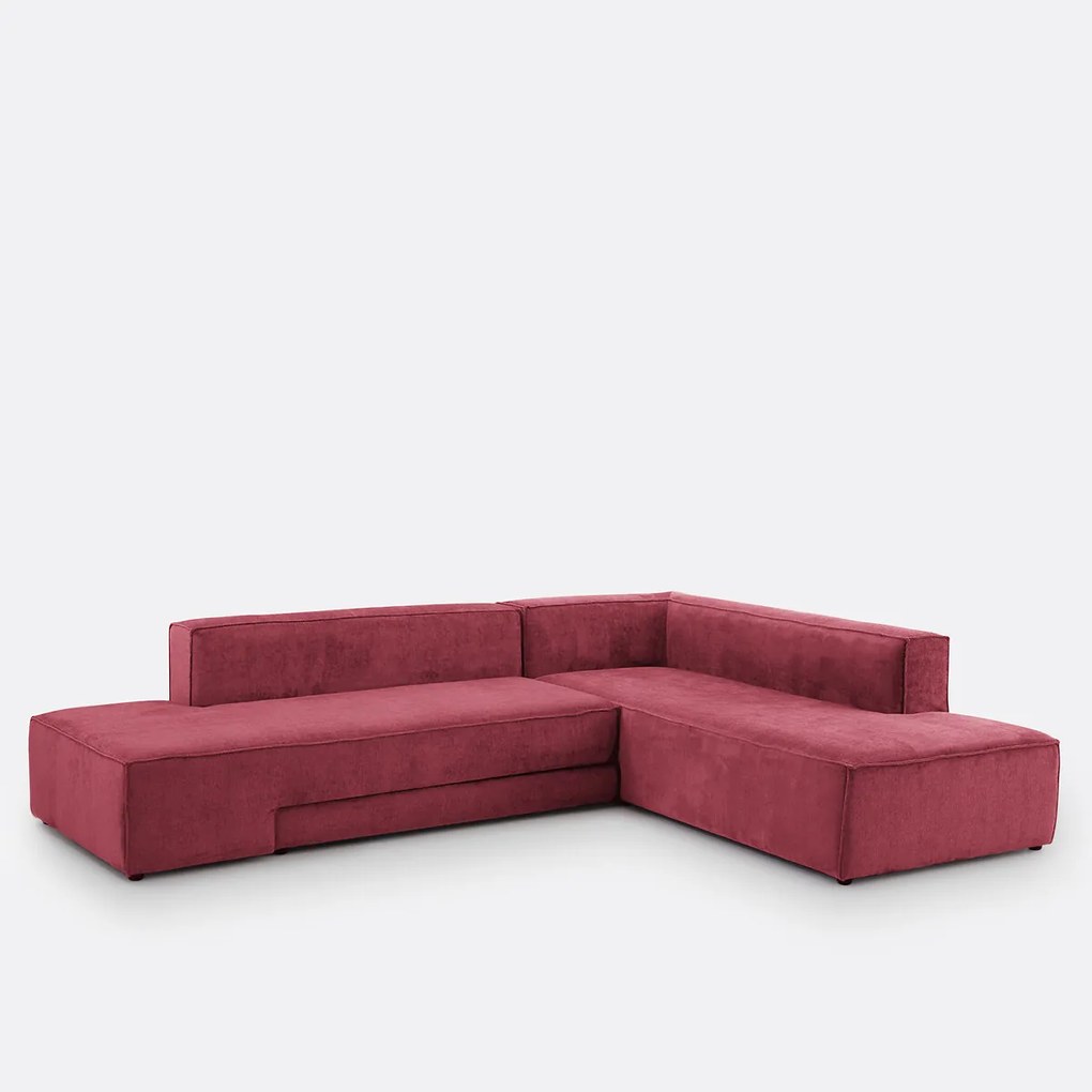 Hoekbank links of rechts, omvormbaar, fluweel met structuur, Ginosa