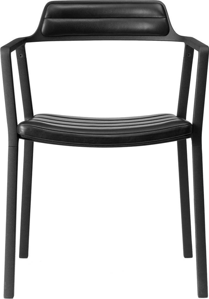 VIPP Vipp451 stoel met armleuning leer zwart