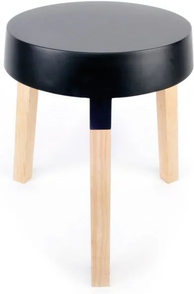 XLBoom | Bijzettafel Timber diameter 40 cm x hoogte 50 cm naturel, zwart bijzettafels mdf, hout tafels meubels | NADUVI outlet
