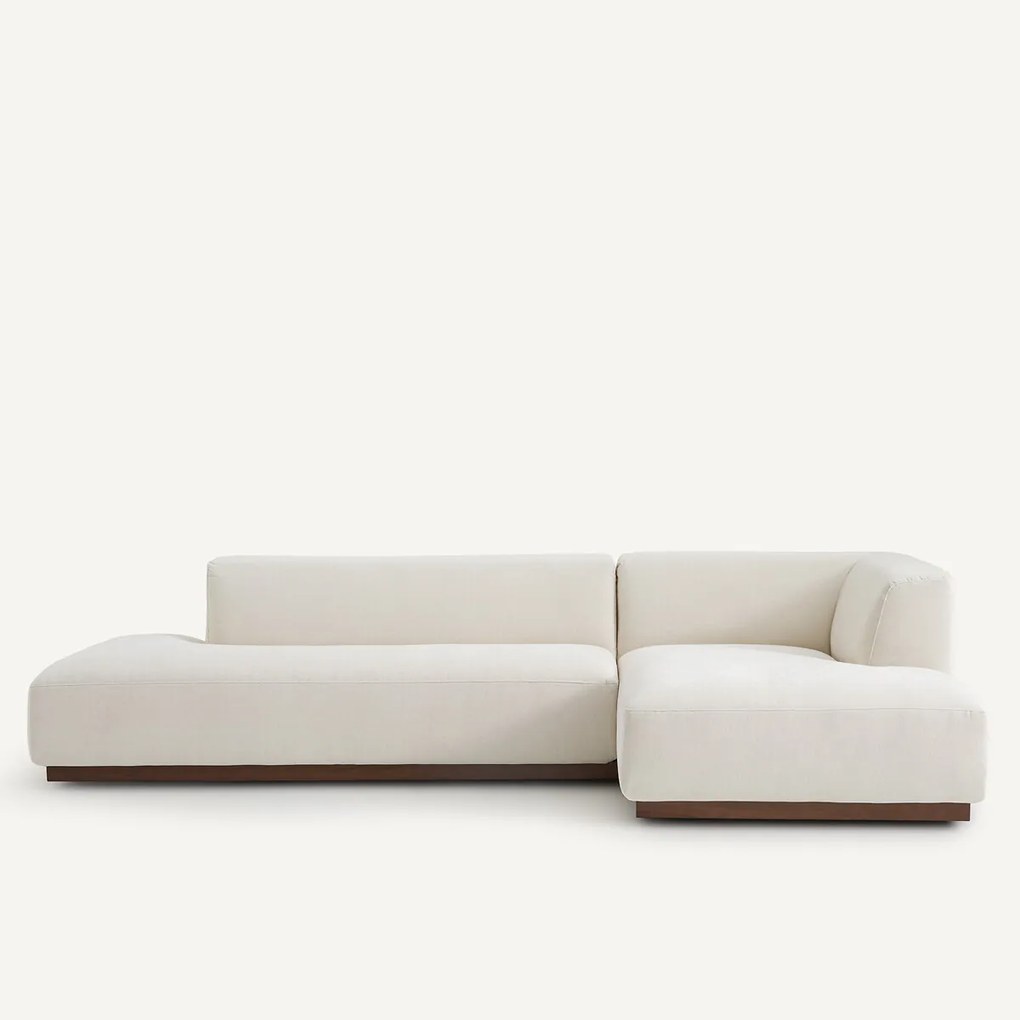 Rechter hoekbank XL in chenille fluweel, Jacopo