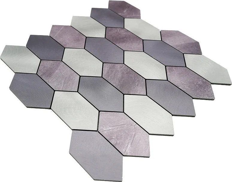 Zelfklevende Mozaïektegels Metaal | Picket Mauve | 30×30 cm | Keuken, Bad & WC