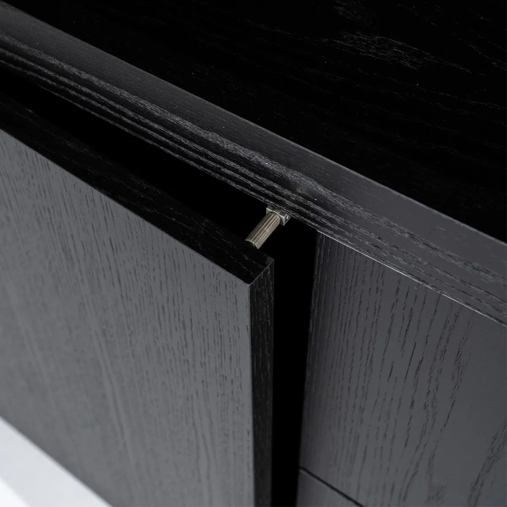 Vakkenkast Zwart Eiken 200 Cm - 200x42x220cm.