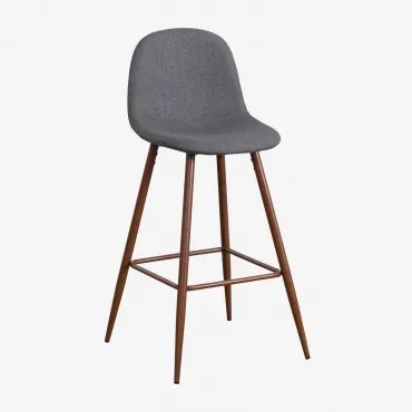 Verpakking Van 2 Glamm Hoge Krukken Grijs – Antraciet & ↑75 Cm & Donker Hout - Sklum