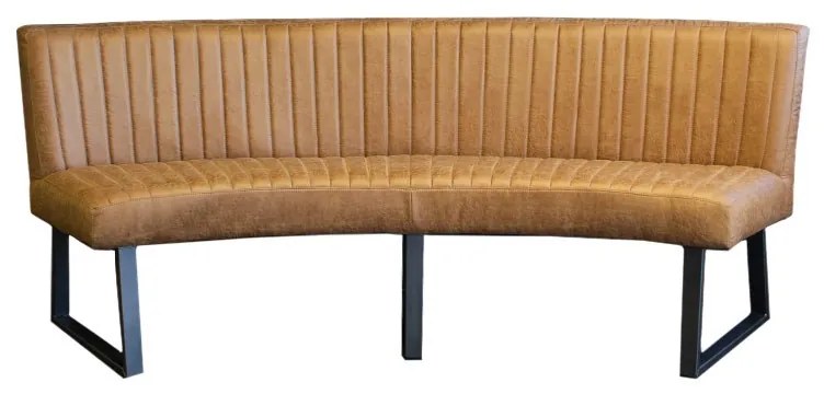 Eetkamerbank - Oval - geschikt voor ovale tafel 200 cm - lederlook Missouri cognac 03