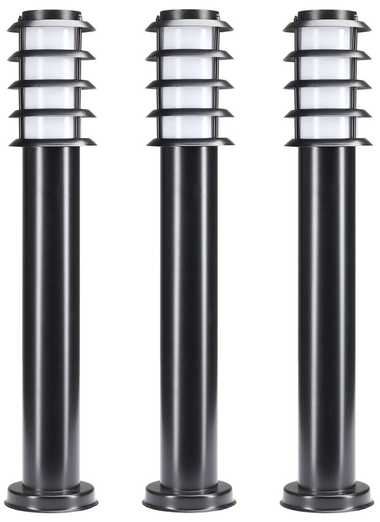 Set van 3 Soll 2 Tuinlamp Zwart 65cm Tuinverlichting Zwart E27