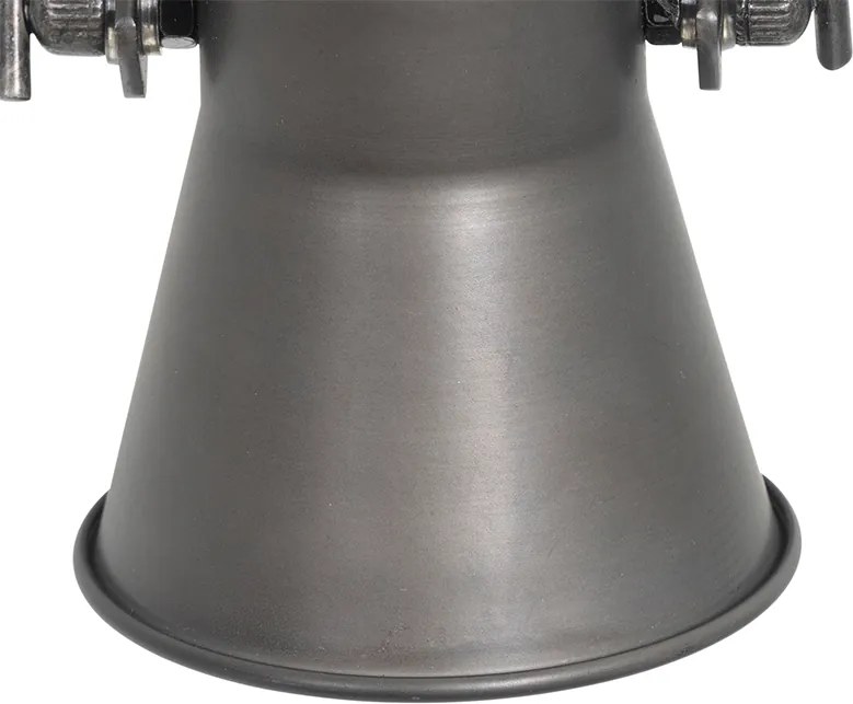 Landelijke spot zwart met hout verstelbaar - Jelle