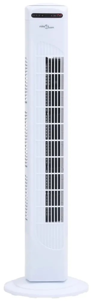 vidaXL Torenventilator met afstandsbediening en timer ø24x80 cm wit