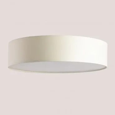 Ronde Plafondlamp Ø50 Cm In Godric-stof Beige – Crème - Sklum