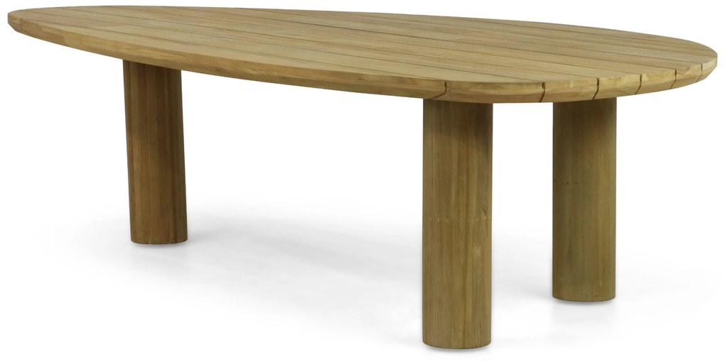 Dining Tuintafel 300 cm Old teak greywash Santika Leafline