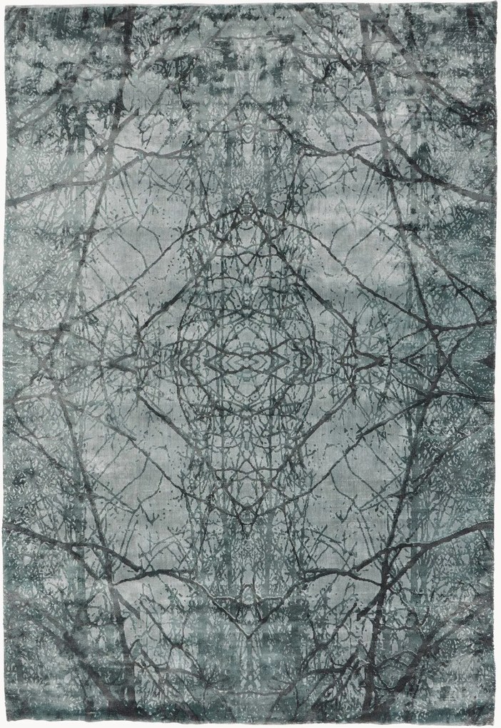 Handgeknoopt laagpolig viscose vloerkleed Aimi