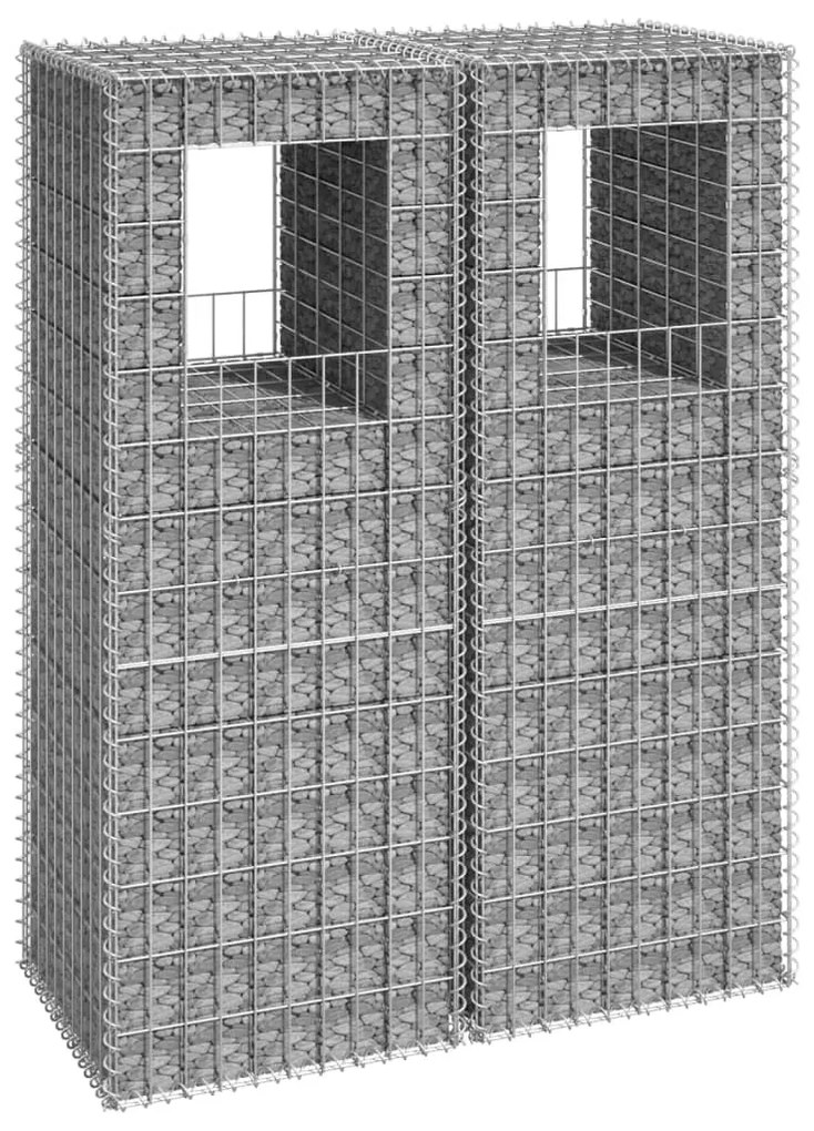 vidaXL Schanskorf palen 2 st 50x50x140 cm ijzer