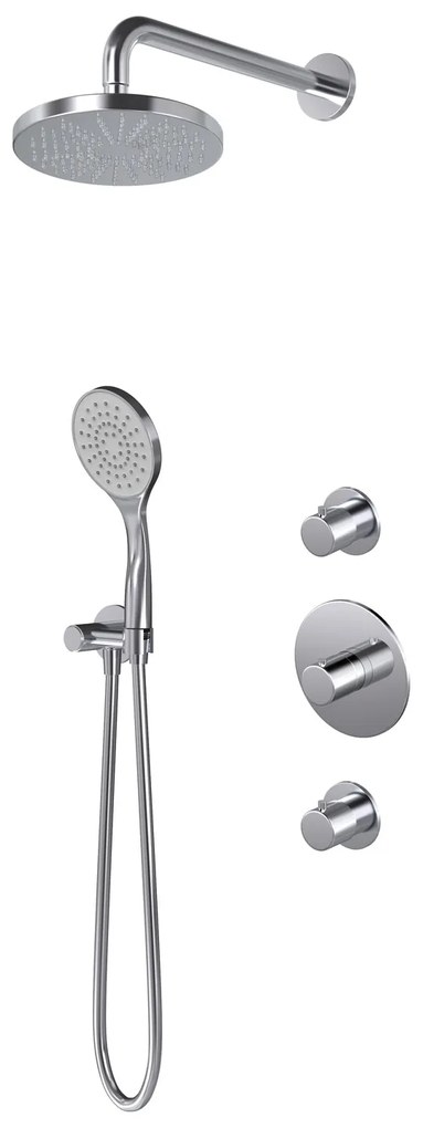 Hotbath Buddy IBS12 inbouw regendouche 30cm met 3 standen handdouche, glijstang en plafondbuis 30cm chroom