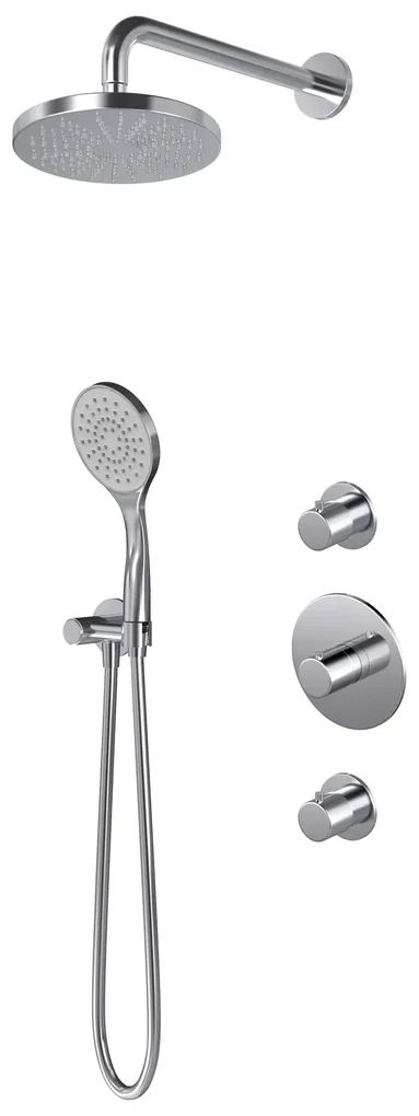 Hotbath Buddy IBS12 inbouw regendouche 30cm met 30cm plafondbuis chroom