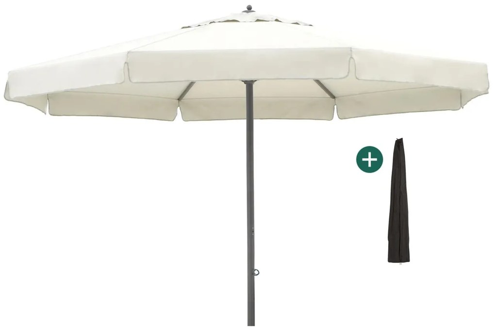 Parasol Shadowline Java | Inclusief hoes | Rond | 500cm | Met draaihendel | Grijs/Antraciet  | Kees Smit Tuinmeubelen