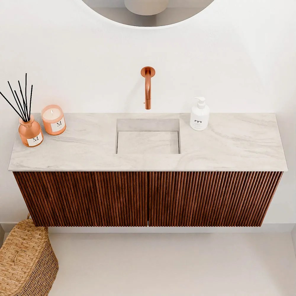 Mondiaz Joya DLux 90cm toiletmeubel ruby met wastafel faye midden zonder kraangat ostra