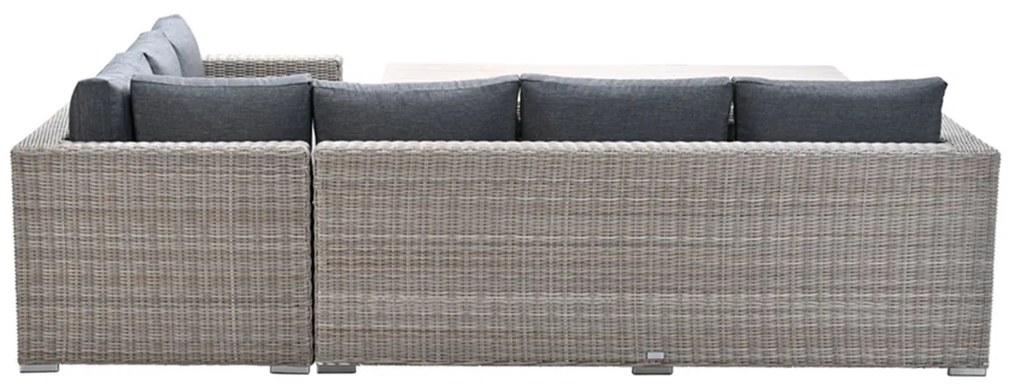 Garden Impressions Tennessee lounge dining set rechts 3-delig vintage willow - texfiber