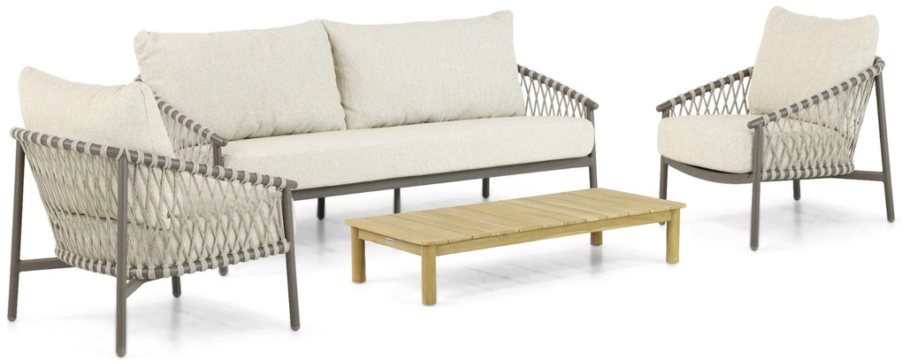 Stoel en Bank Loungeset 5 personen Aluminium/rope Taupe 4 Seasons Outdoor Allora/Sentis