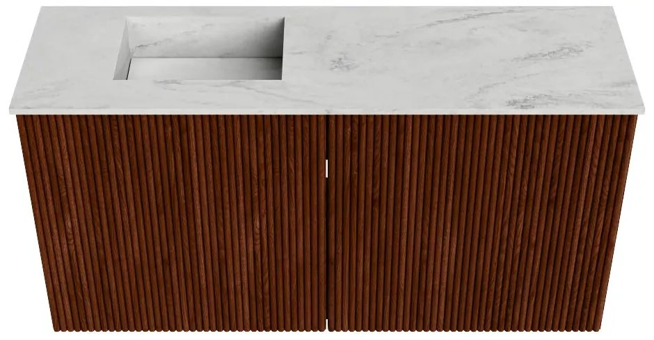 Mondiaz Joya DLux 80cm toiletmeubel ruby met wastafel faye links 1 kraangat opalo