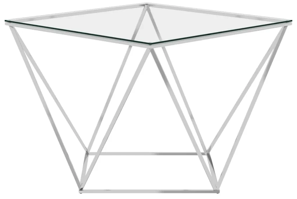 vidaXL Salontafel 80x80x45 cm roestvrij staal zilverkleurig