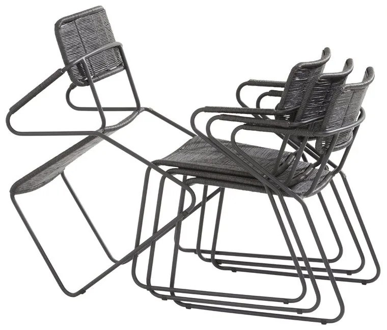 Taste by 4 Seasons Swing eetset antraciet met Goa tafel HPL blad dark grey 160 cm Tuinset antraciet weerbestendig