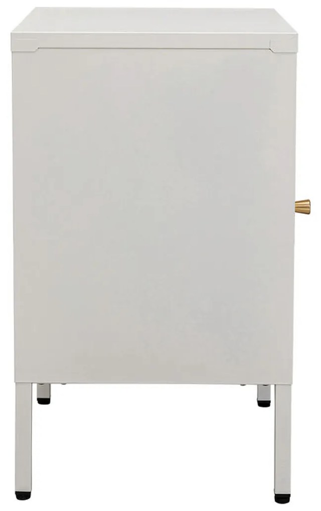 Kare Design Paros Nachtkastje Met Ribbelglas Off White - 40x35x60cm.