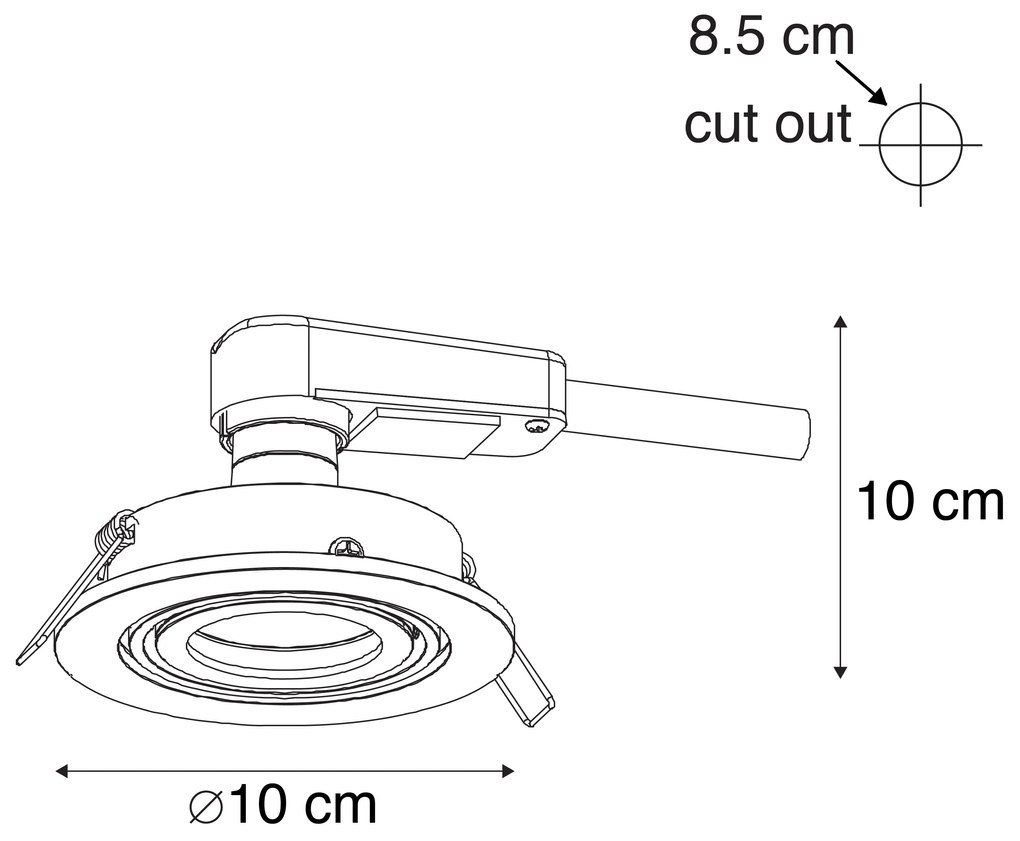 Set van 6 Moderne inbouwspot zwart kantelbaar - Club GU10 Binnenverlichting Lamp