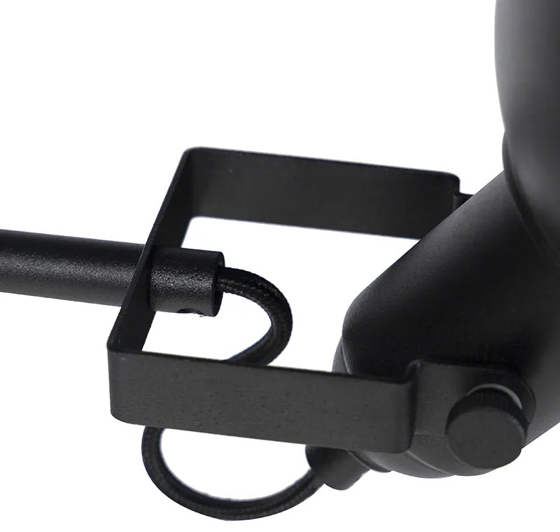 Industriële vloerlamp zwart met goud 1-lichts - Tommy